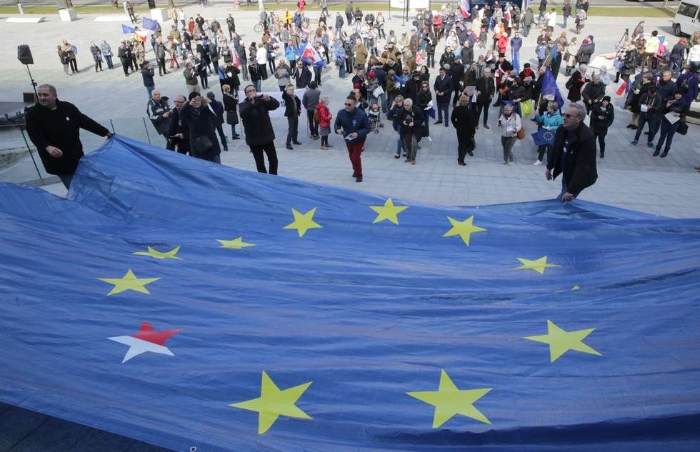  Manifestacja poparcia dla UE (zdjęcie 19) - Autor: Wojciech Nieśpiałowski