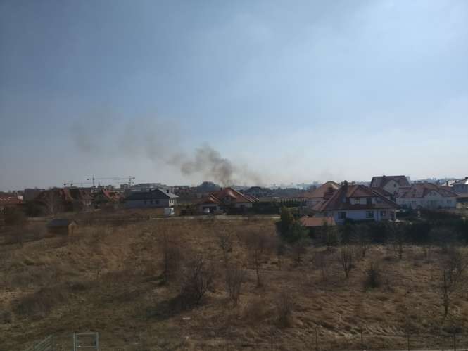 Pożar traw na górkach czechowskich