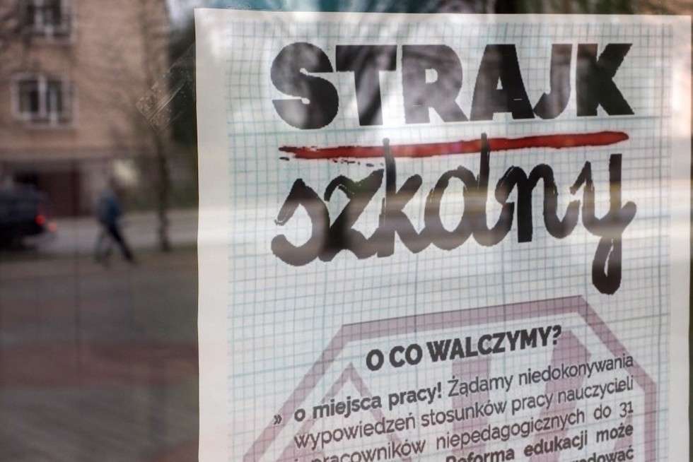  Strajk szkolny w Lublinie (zdjęcie 1) - Autor: Wojciech Nieśpiałowski