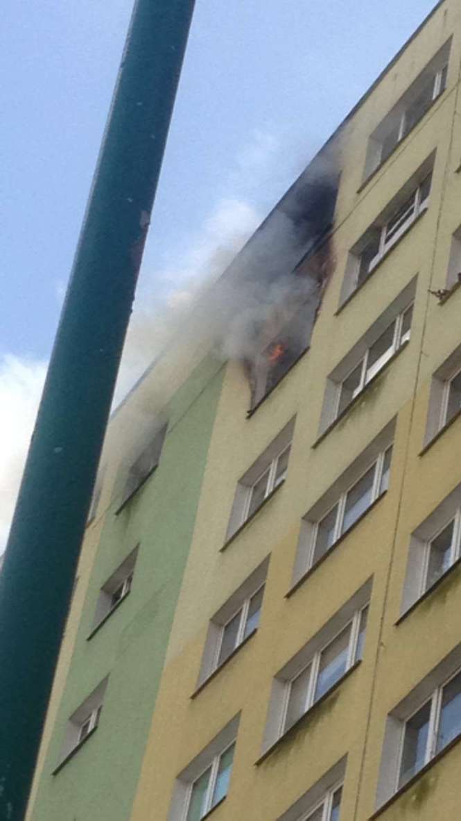Pożar w bloku przy ul. Koryznowej
