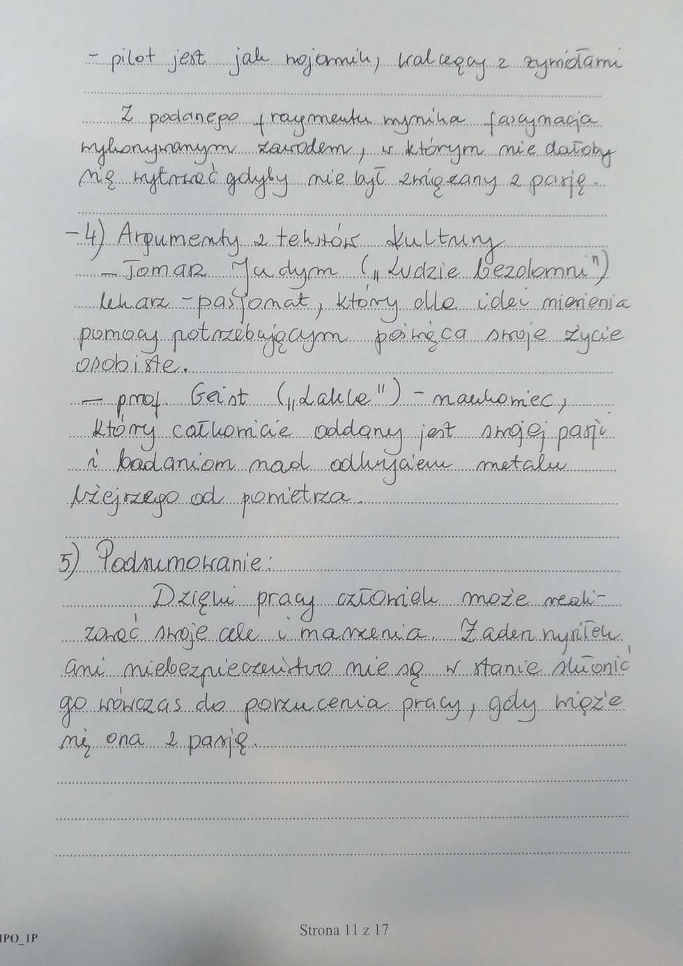  Matura 2017 polski - odpowiedzi (zdjęcie 7) - Autor: Rozwiązanie: Izabela Kasperek, egzaminator OKE