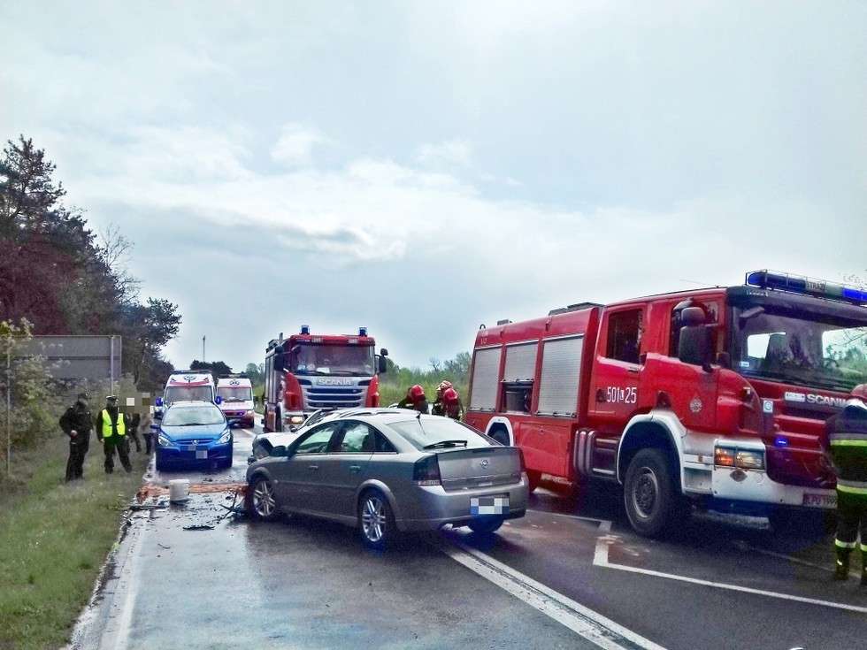  Wypadek na drodze Puławy - Gołąb  - Autor: Policja