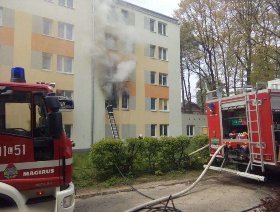  Pożar mieszkania na os. Sienkiewicza w Puławach (zdjęcie 11) - Autor: Radosław Szczęch