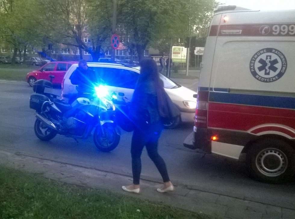  Bohaterów Monte Cassino: Motocyklista wywrócił się na jezdni  - Autor: Grzegorz Rekiel