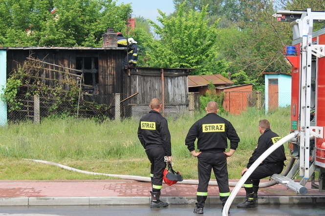 Pożar domu przy ul. Wólka Profecka w Puławach - Autor: Radosław Szczęch