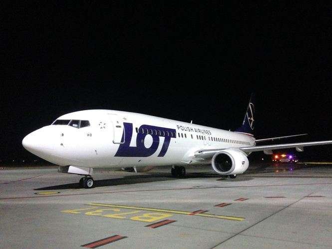 Samolot PLL LOT na lotnisku Lublin