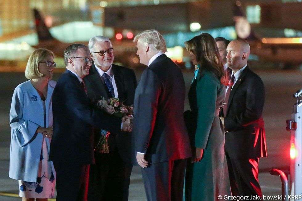  Donald Trump wylądował w Warszawie (zdjęcie 12) - Autor: Grzegorz Jakubowski / KPRP