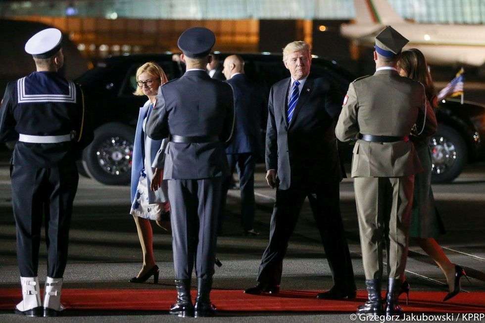  Donald Trump wylądował w Warszawie (zdjęcie 8) - Autor: Grzegorz Jakubowski / KPRP