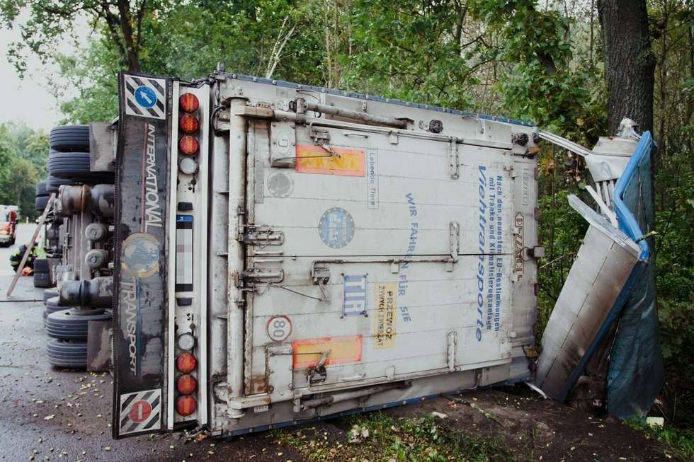  Wypadek w Wandzinie. Świnie uciekły do lasu (zdjęcie 5) - Autor: Bartek Wójtowicz