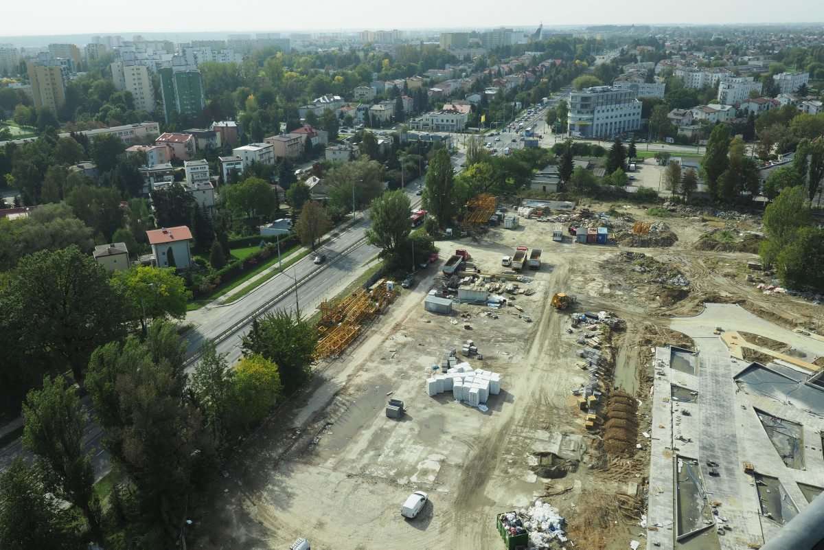 Lublin widziany z dachu nowego biurowca przy ul. Nałęczowskiej 14