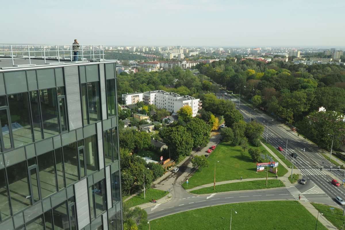 Lublin widziany z dachu nowego biurowca przy ul. Nałęczowskiej 14 - Autor: Maciej Kaczanowski
