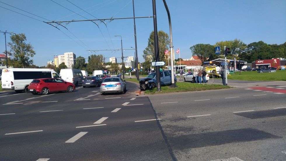  Wypadek na skrzyżowaniu koło Tarasów Zamkowych  - Autor: Grzegorz Rekiel