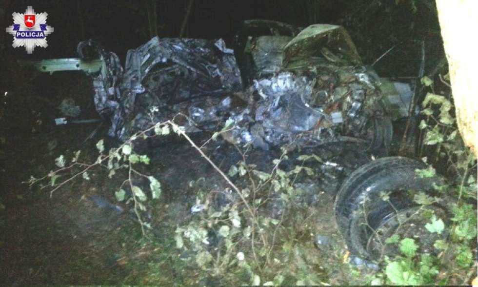  Tragiczny wypadek w lesie w okolicach ul. Rejkowizna w Świdniku (zdjęcie 2) - Autor: Policja
