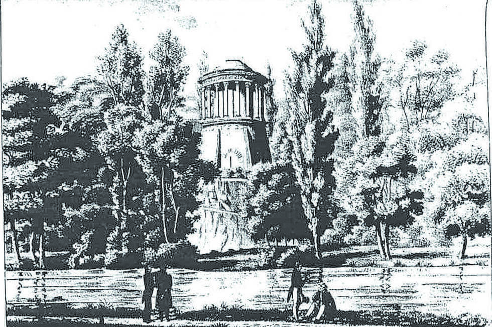  <p class="F-FotoText">Ludwik Horwart (1828 r.). Świątynia Sybilli od strony łachy</p>