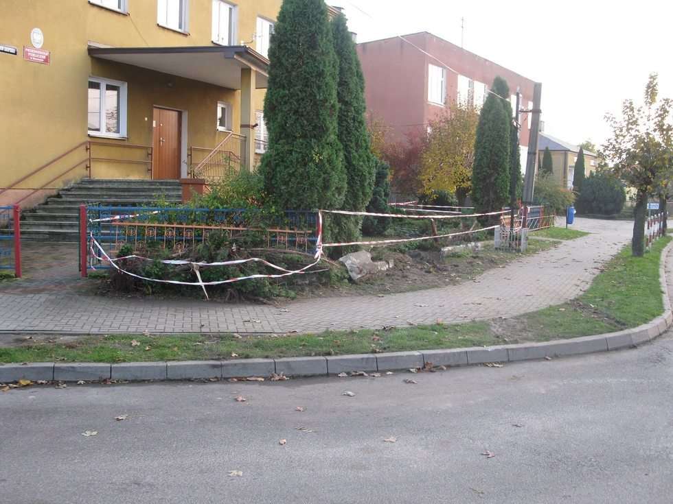  Zjechał z drogi i rozbił ogrodzenie (zdjęcie 2) - Autor: OSP KSRG Rossosz