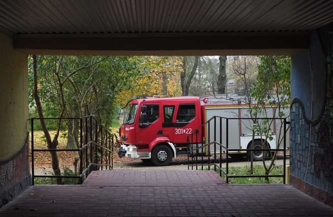 Pożar mieszkania w bloku przy ul. Skierki w Lublinie