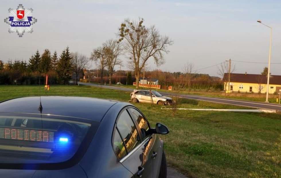  Samochód ściął latarnię  (zdjęcie 2) - Autor: Policja