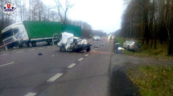Wypadek koło Chełma - 16.11.2017