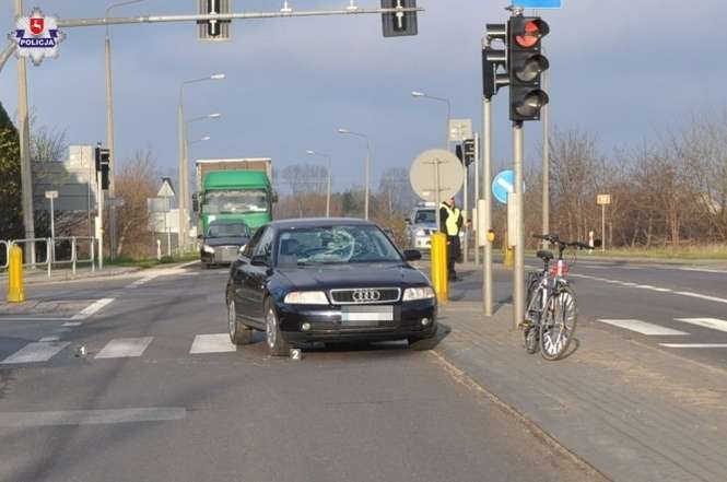 Potrącenie rowerzysty w Radzyniu Podlaskim - Autor: Policja