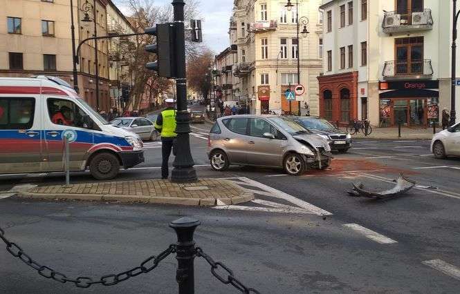 Wypadek w centrum Lublina  - Autor: Jerzy Szubiela 