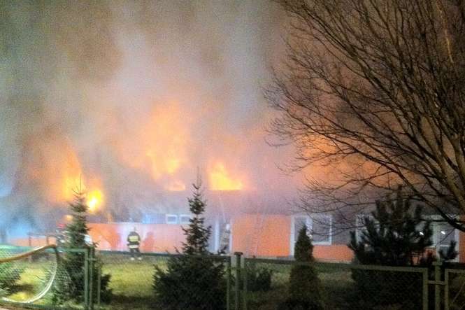 Pożar dawnego budynku przedszkola w Chełmie