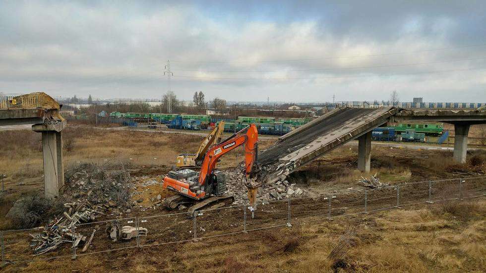  Lublin: Trwa rozbiórka wiaduktu przy ul. Grygowej  - Autor: miasto Lublin
