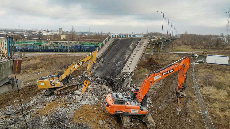  Lublin: Trwa rozbiórka wiaduktu przy ul. Grygowej (zdjęcie 1) - Autor: miasto Lublin
