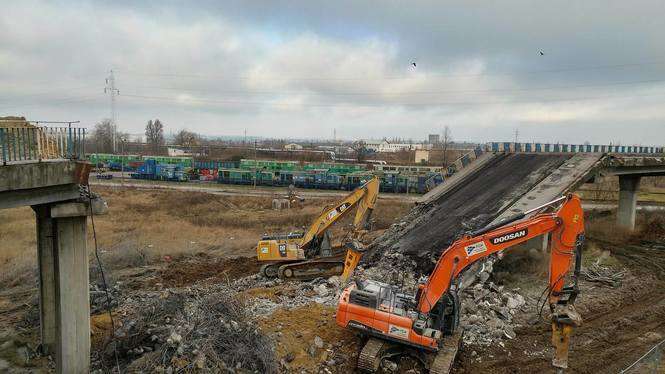 Lublin: Trwa rozbiórka wiaduktu przy ul. Grygowej