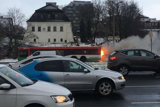 Pożar autobusu na al. Solidarności w Lublinie