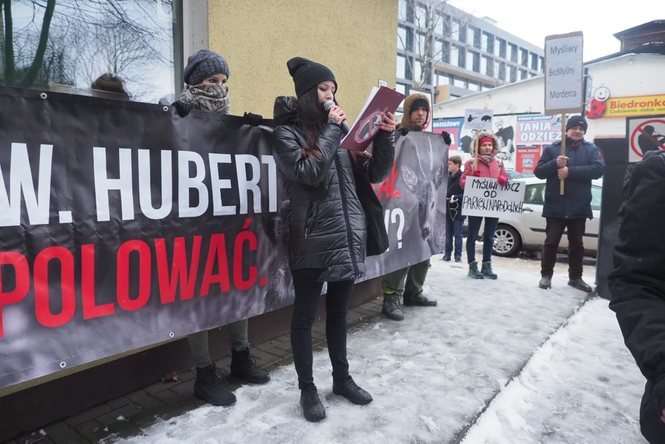 Protest pod Polskim Związkiem Łowieckim - Autor: Wojciech Nieśpiałowski