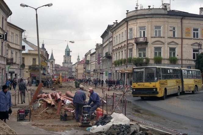 Lublin: Przebudowa deptaka w 1996 roku - Autor: Jacek Mirosław