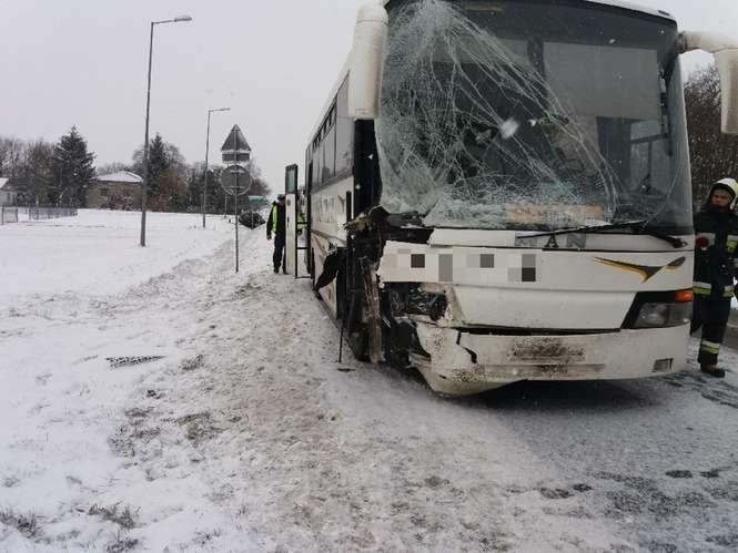 Wypadek w Łuszczów - Kolonii 15.02.2018 - Autor: PSP Łęczna