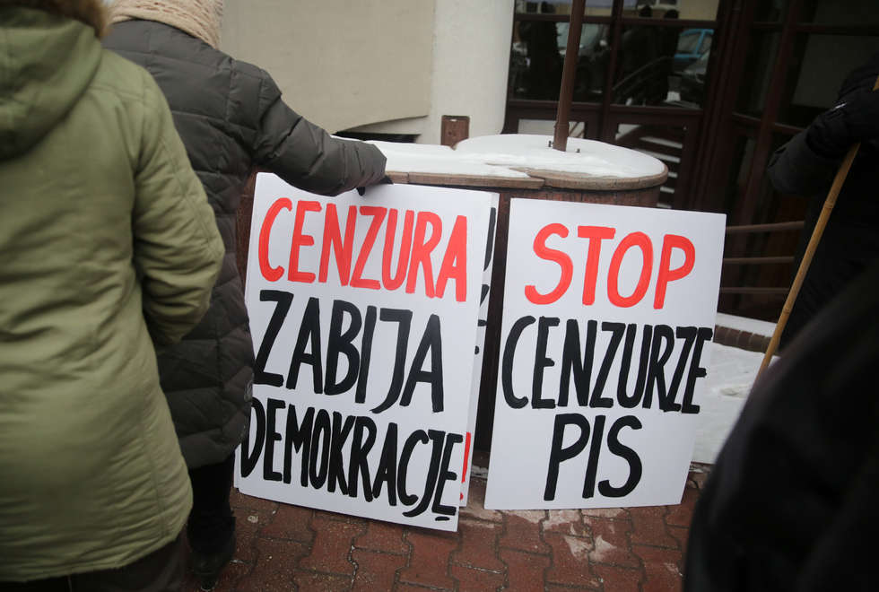  Protest przed siedzibą TVP Lublin (zdjęcie 7) - Autor: Wojciech Nieśpiałowski
