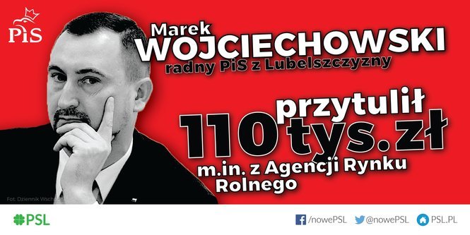 Grafiki PSL o politykach PiS z woj. lubelskiego