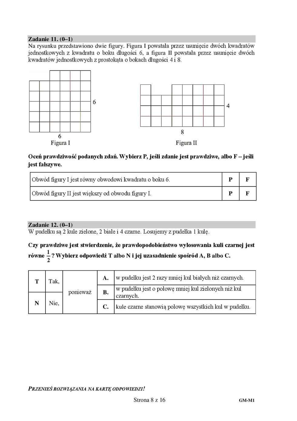  Egzamin gimnazjalny 2018 - matematyka. Test (zdjęcie 5) - Autor: CKE