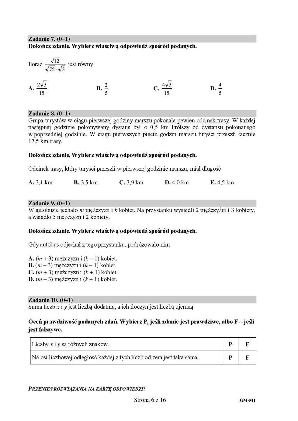  Egzamin gimnazjalny 2018 - matematyka. Test (zdjęcie 4) - Autor: CKE