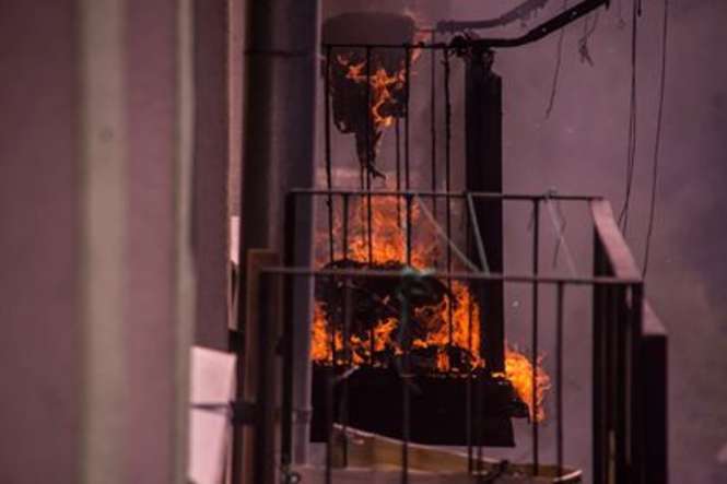 Pożar w mieszkaniu na Czechowie 