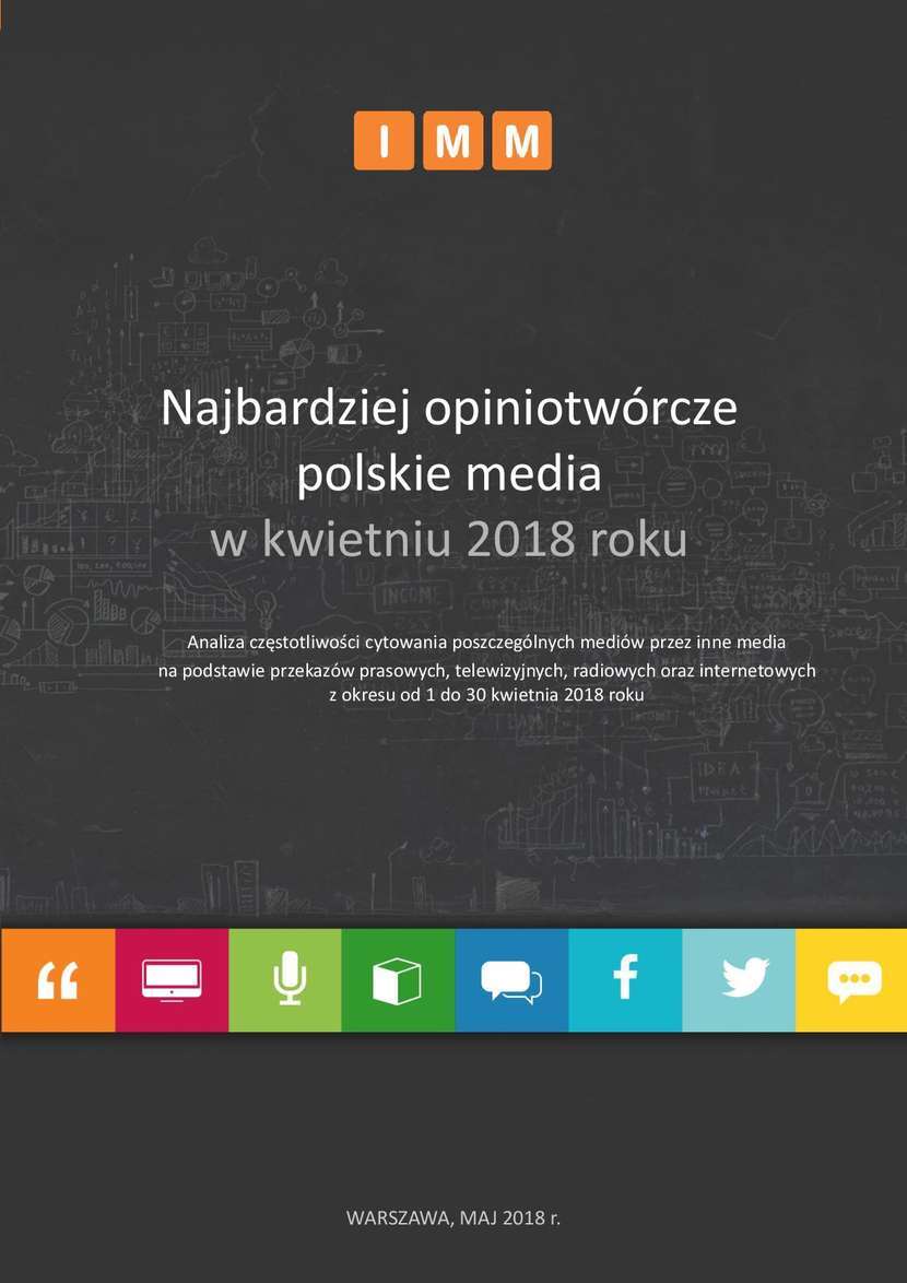 Najbardziej opiniotwórcze polskie media w kwietniu 2018 roku - Autor: Instytut Monitorowania Mediów