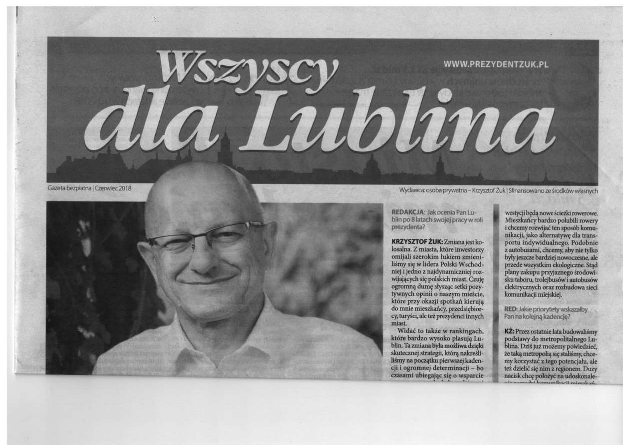 Wszyscy dla Lublina. Gazeta Krzysztofa Żuka