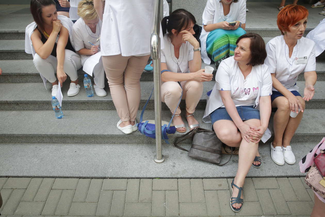 Strajk pielęgniarek w SPSK4 - Autor: Wojciech Nieśpiałowski