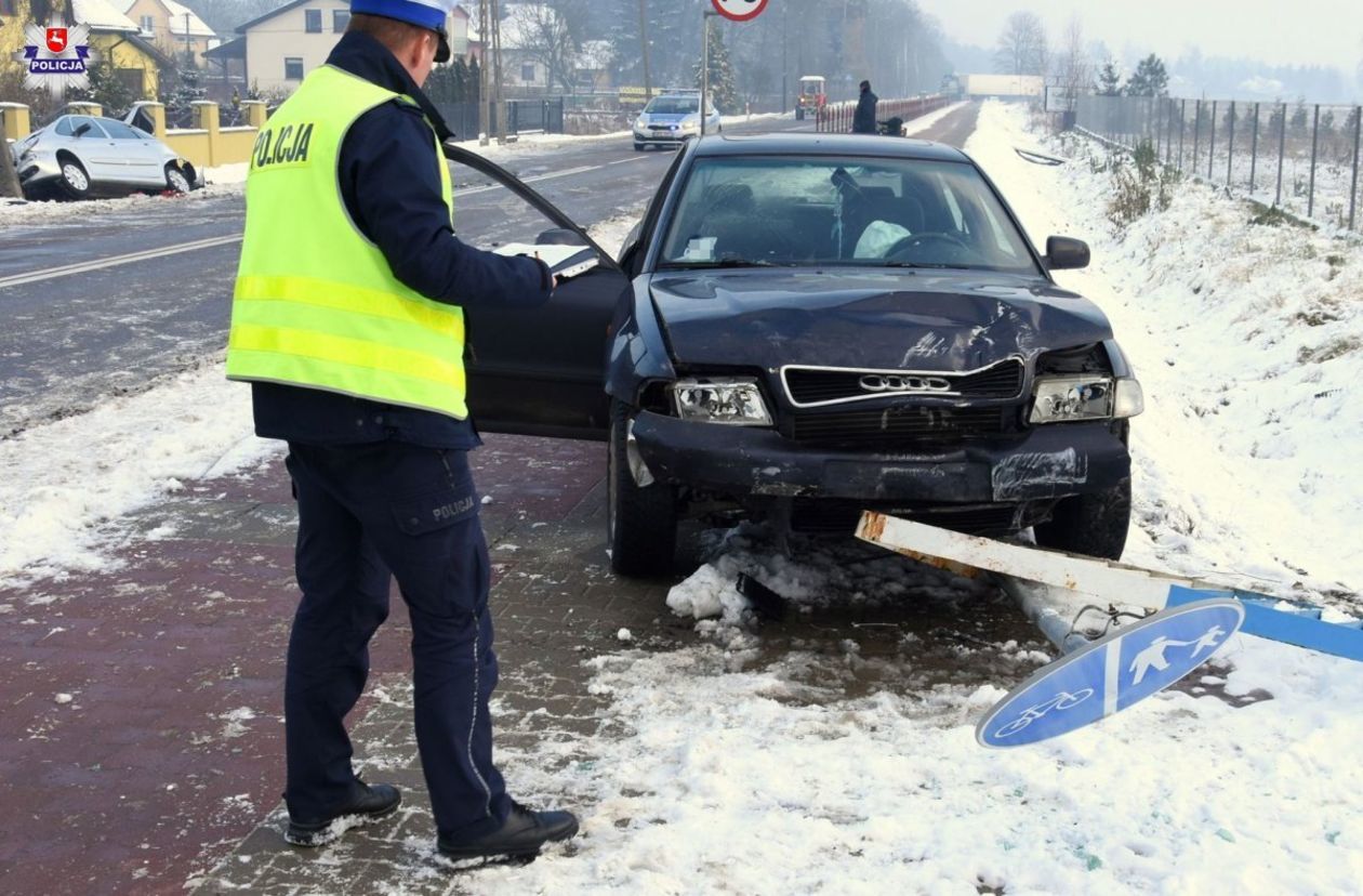 Wypadek w Łukowie - Autor: Lubelska Policja