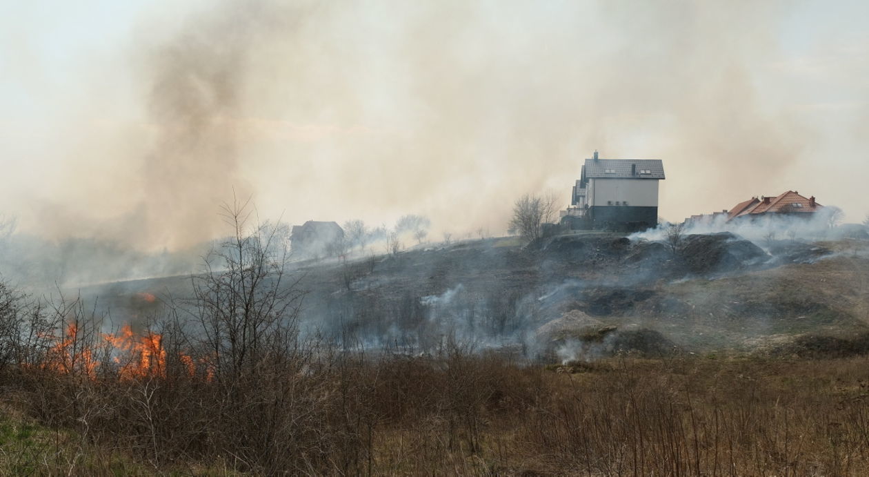  Pożar traw na ul. Torowej w Lublinie (zdjęcie 2) - Autor: Maciej Kaczanowski