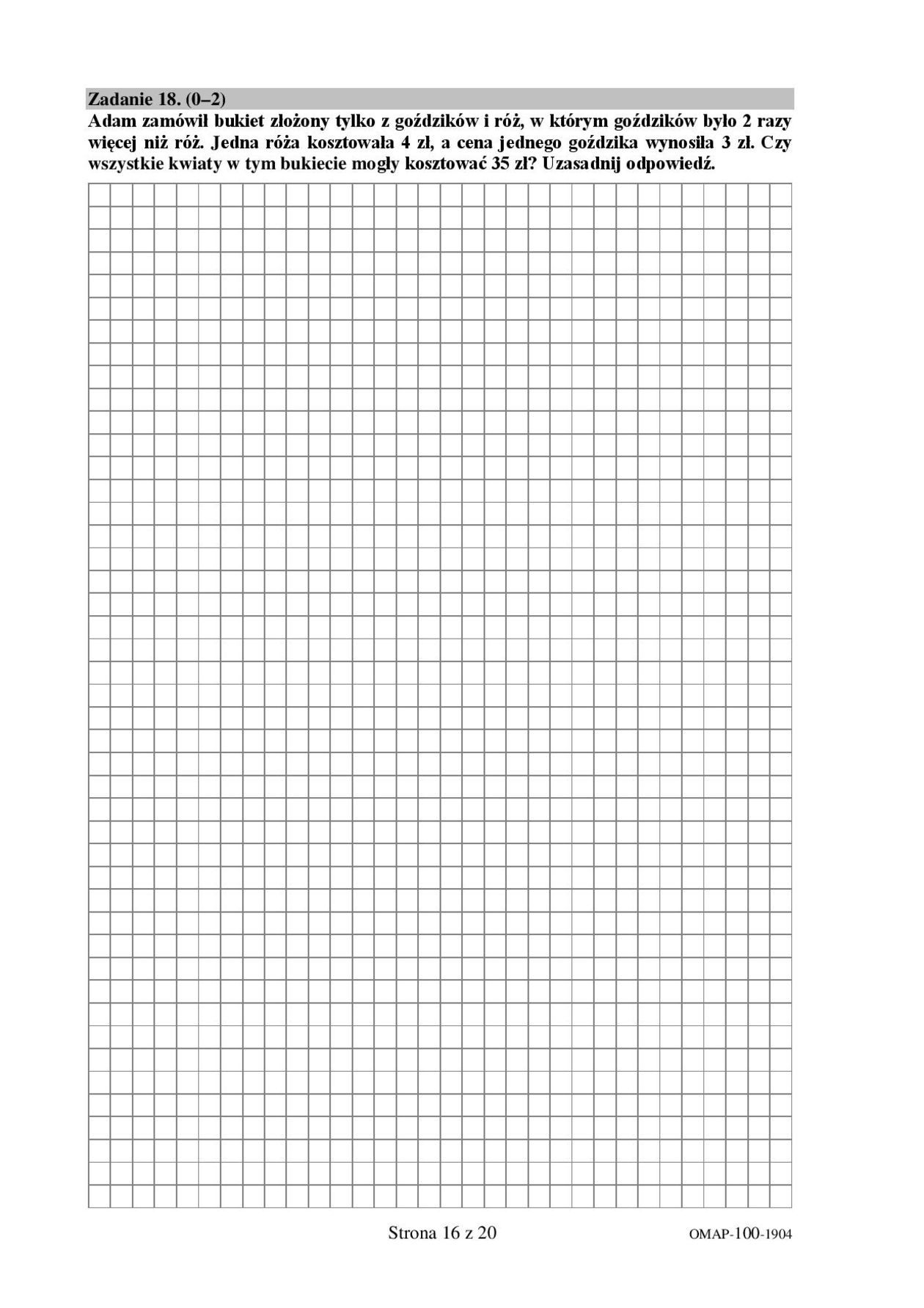  Egzamin ósmoklasisty 2019 matematyka. Arkusze CKE (zdjęcie 1) - Autor: CKE