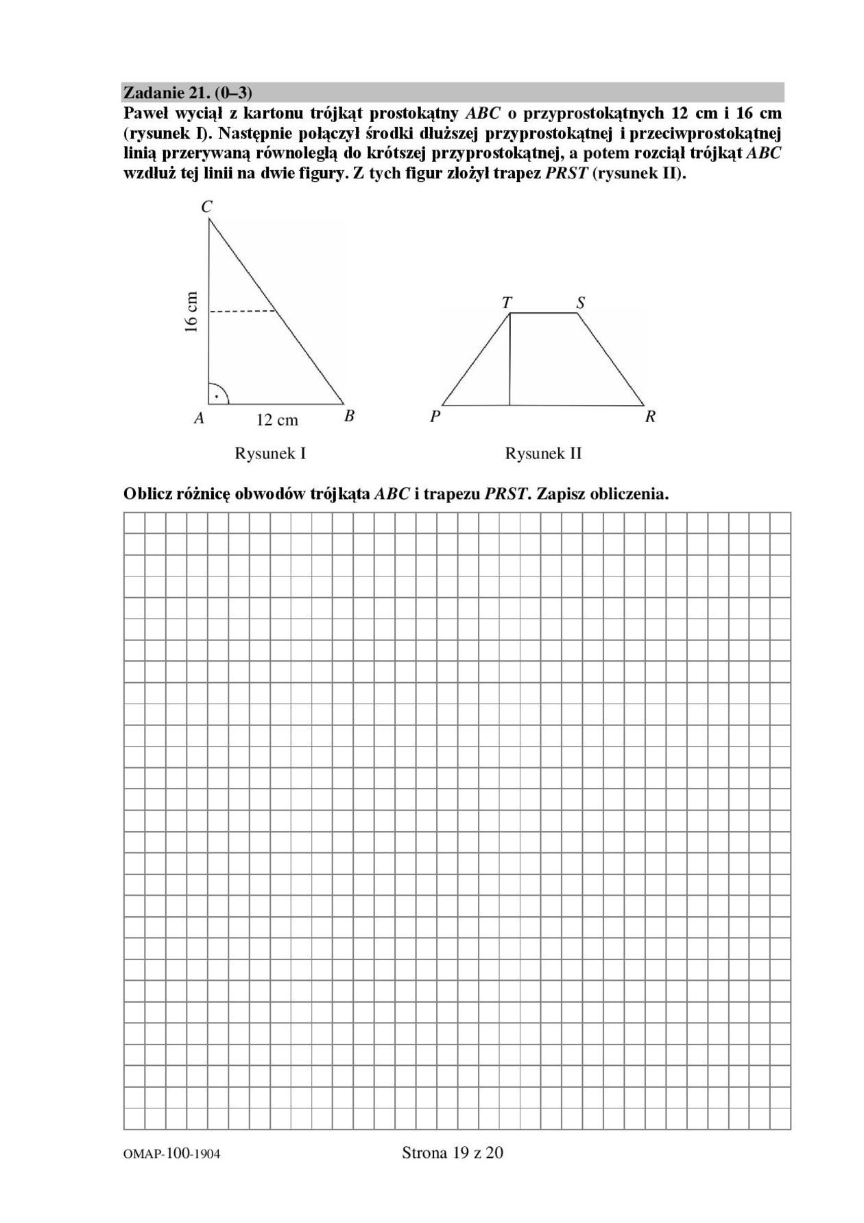  Egzamin ósmoklasisty 2019 matematyka. Arkusze CKE (zdjęcie 1) - Autor: CKE