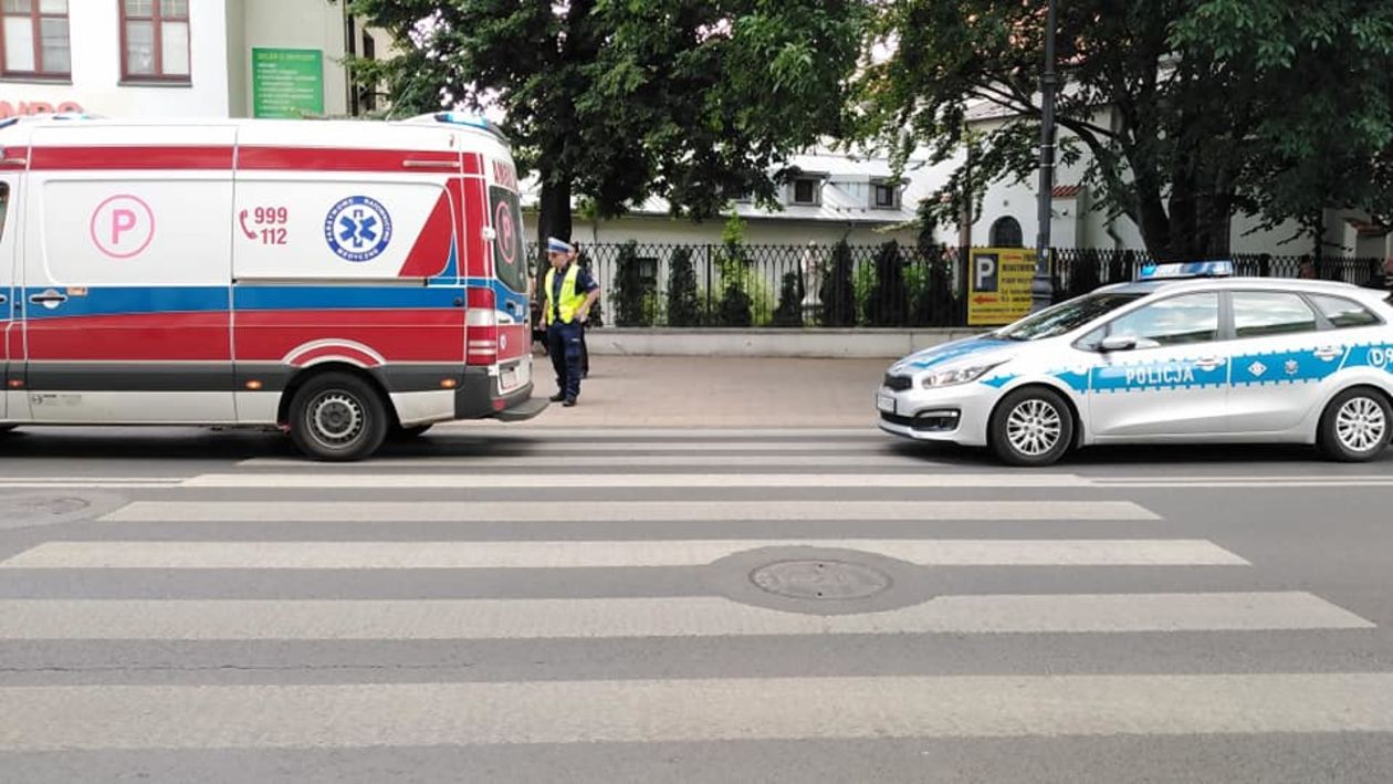 Wypadek na przejściu dla pieszych przez ul. Narutowicza