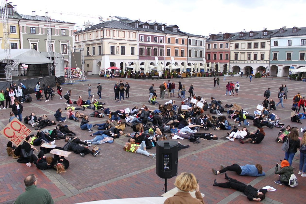  Młodzieżowy Strajk Klimatyczny w Zamościu (zdjęcie 1) - Autor: Kazimierz Chmiel