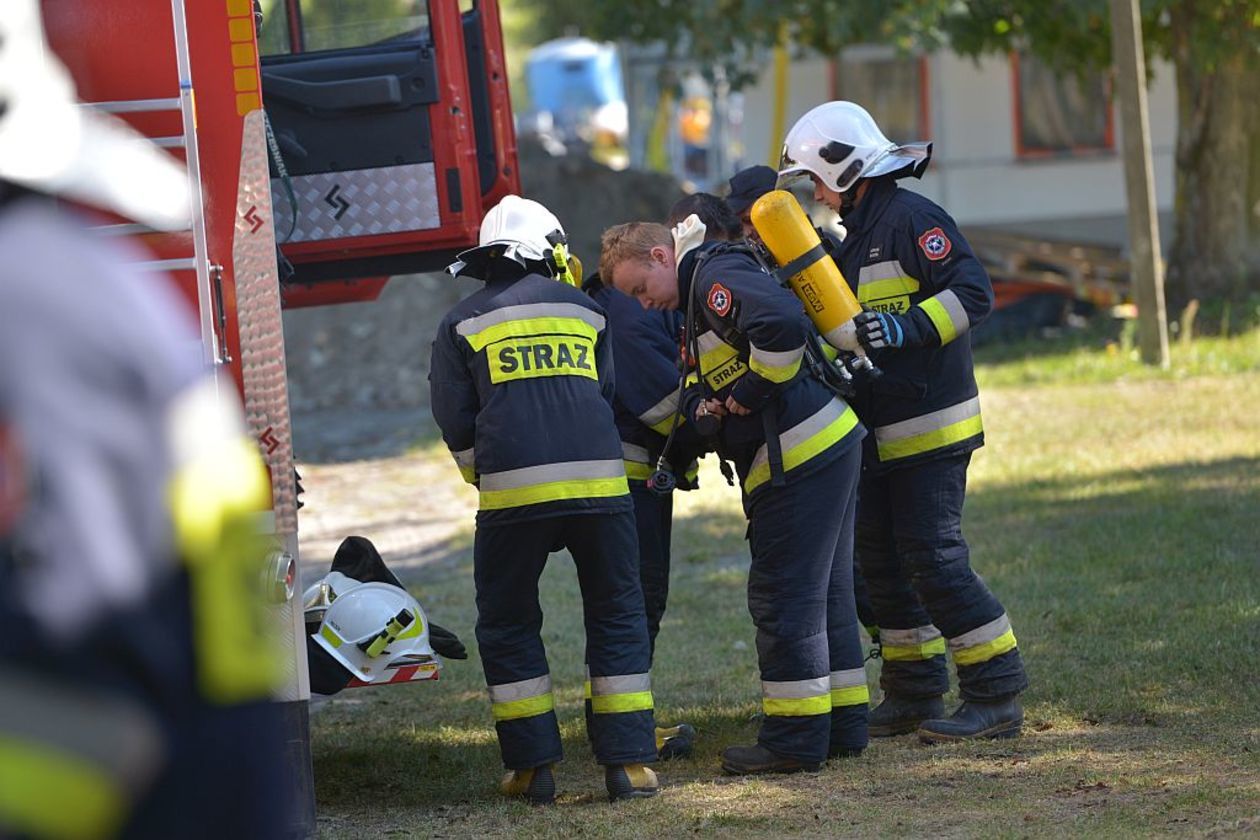  Ćwiczenia strażaków w Rybczewicach (zdjęcie 1) - Autor: Starostwo Powiatowe w Świdniku