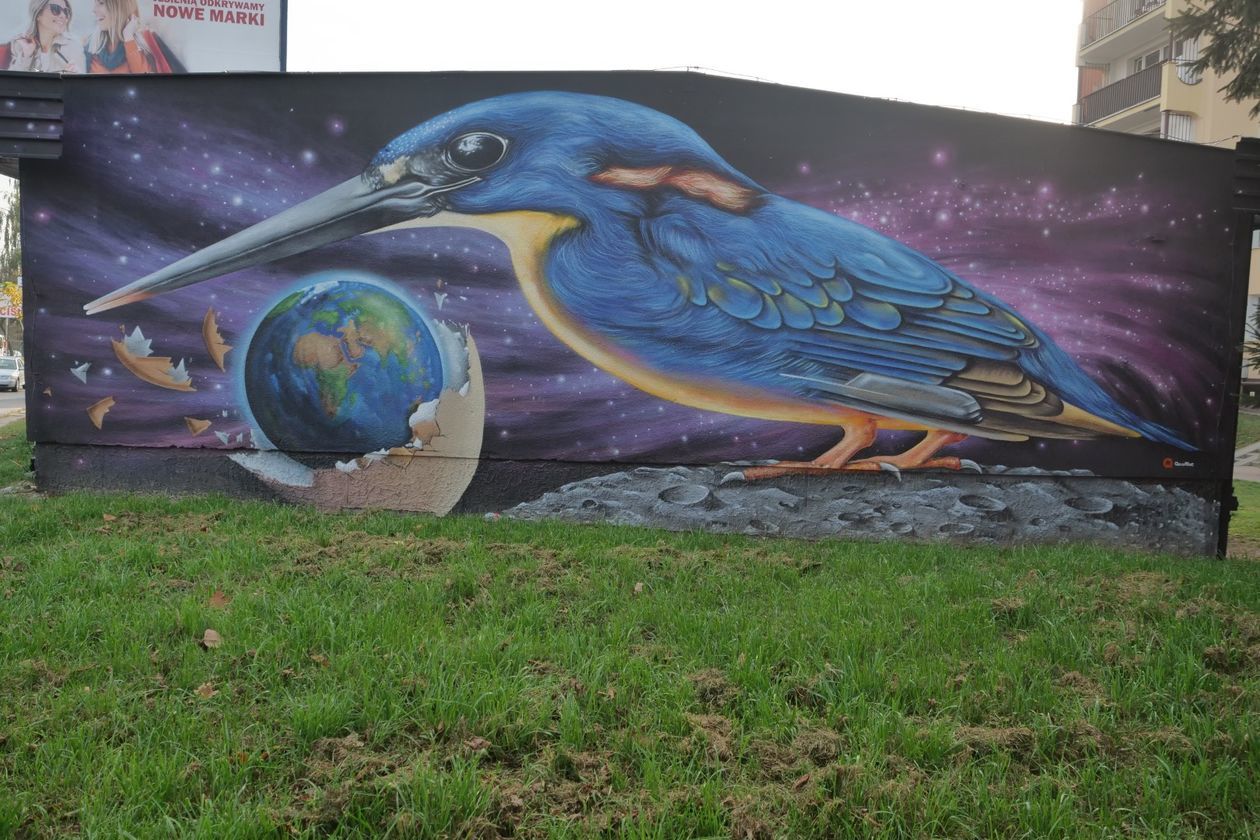  Nowy mural w Lublinie. Ptaki z ulicy Medalionów [zdjęcia] (zdjęcie 5) - Autor: Krzysztof Mazur