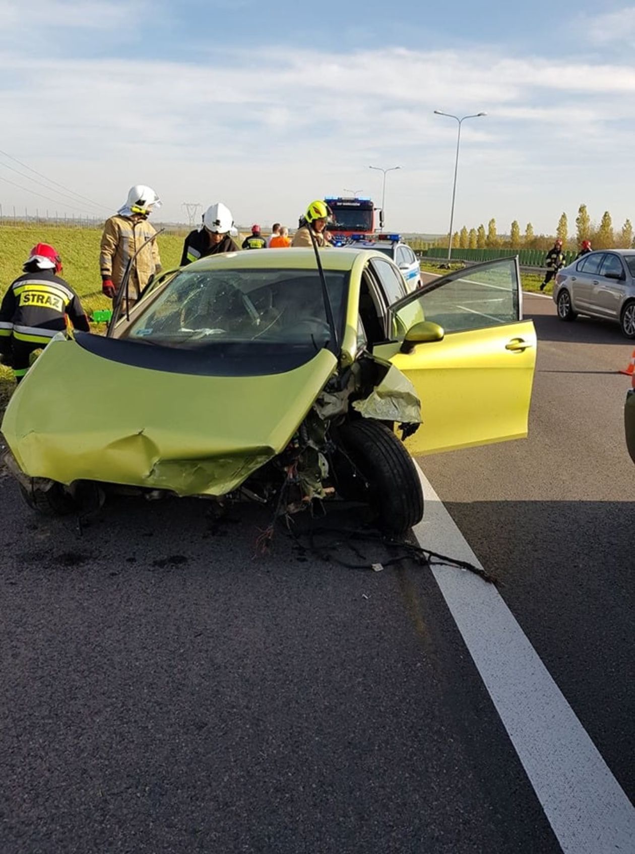  Wypadek na S17 koło Markuszowa (zdjęcie 1) - Autor: OSP KSRG Markuszów