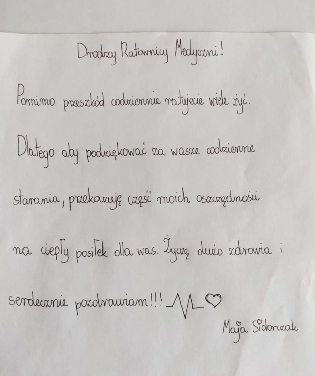  Listy do chełmskich ratowników medycznych (zdjęcie 1) - Autor: FB / U mamy